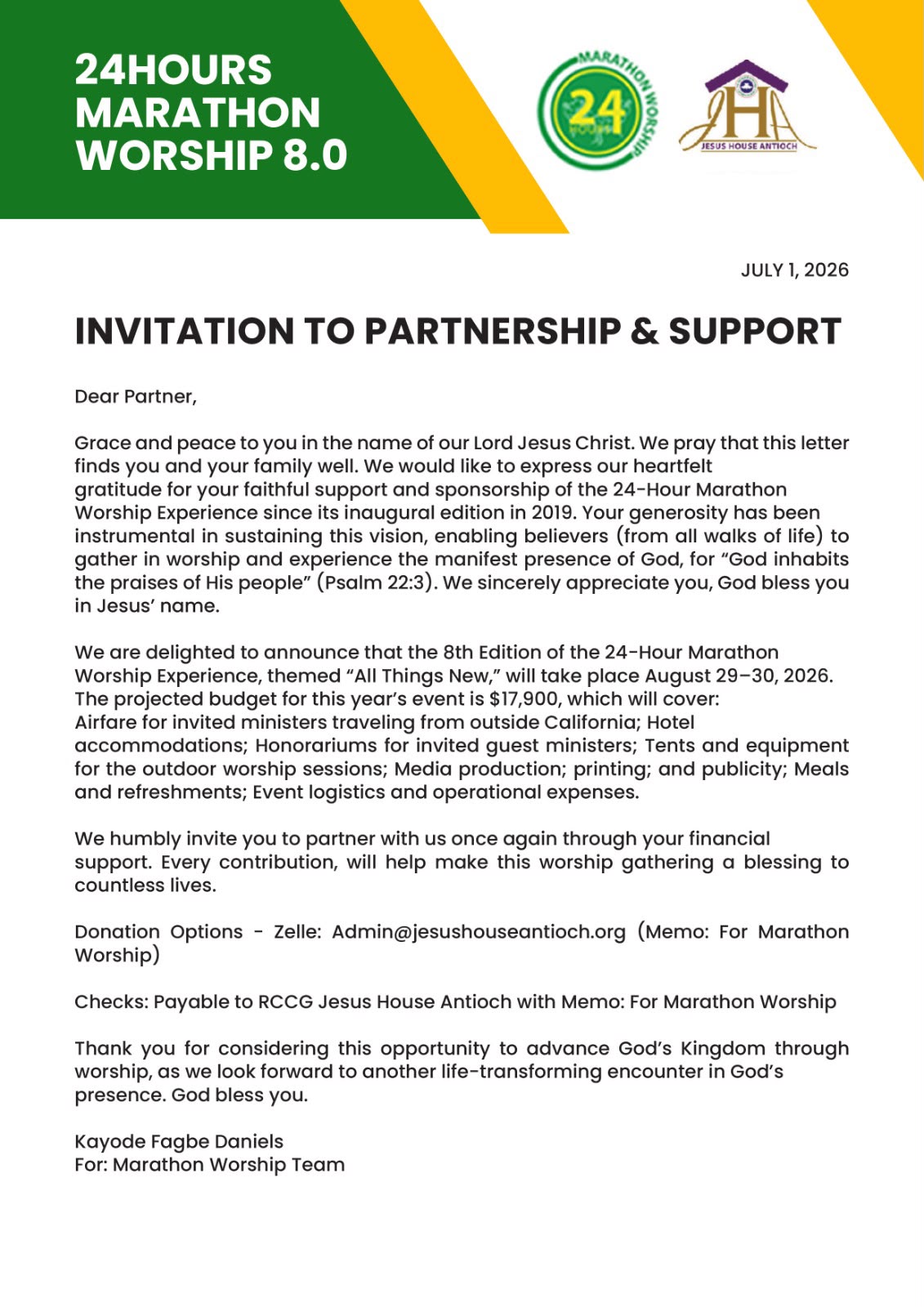 Partnership Letter